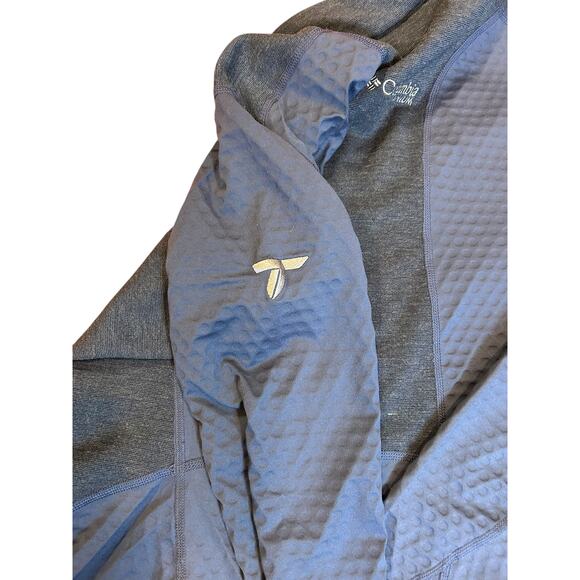 COLUMBIA Titan Pass Helix 1/4 Zip Technical Pullover Blue Black Women's LARGE - Picture 10 of 11